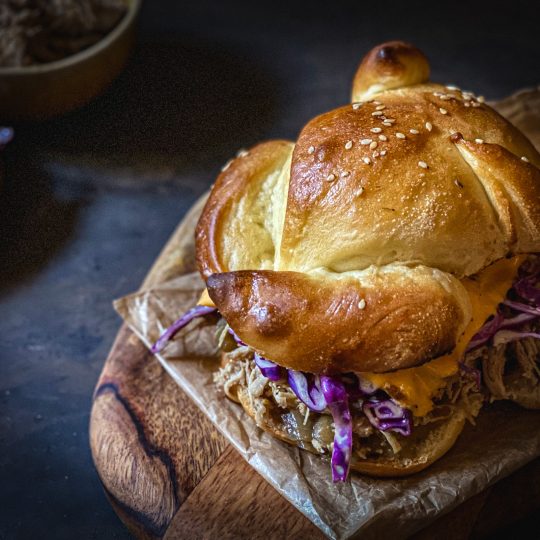 Slow cooker pulled turkey e il burger del Thanksgiving